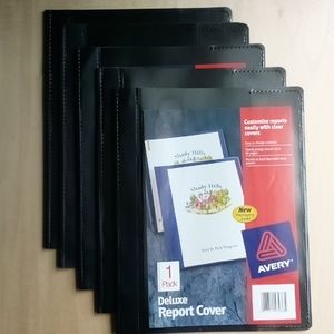 3/$15 NEW Avery Deluxe Report Covers Black